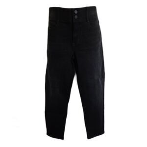 Apt 9 Women's Mid-Rise Black Straight Ankle Jeans with Stretch Waistband Size 12